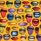 Vector set of colored stickers with human mouths