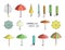 Vector set of colored umbrellas