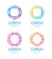 Vector set of colorful abstract wreath logos