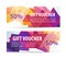 Vector set of colorful faceted gift vouchers