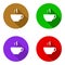 Vector set colorful flat icons coffee