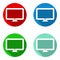 Vector set colorful flat icons monitor