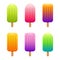 Vector set of colorful fruit popsicle lollies