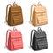 Vector set colorful woman Backpacks