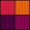 Vector set of colourful ribbing stitch patterns.