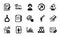 Vector set of Consultant, Work home and Copy documents icons simple set. Vector