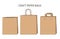 Vector Set of craft paper bags. Giving lunch brown craft shopping package mock up. Safe delivery courier service order