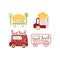 Vector set of creative emblems for food truck festival. Street and fast food theme. Design for advertising flyer or