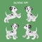 Vector set with cute cartoon dog puppies