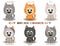 Vector set with cute cats breeds in cartoon style. Game UI Flat. Little kittens in different colors