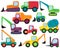 Vector Set of cute Construction Vehicles