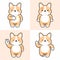 Vector set of cute corgi dog characters