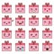 Vector set of cute kawaii emoji