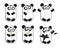 Vector set of cute pandas