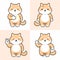 Vector set of cute shiba inu characters