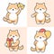 Vector set of cute shiba inu characters