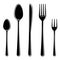 Vector set of cutlery silhouette in black color, isolated