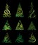 Vector set of decorative Christmas trees