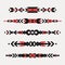 Vector set of decorative ethnic borders with american indian motifs