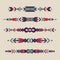 Vector set of decorative ethnic borders with american indian motifs