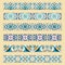 Vector set of decorative tile borders. Collection of colored patterns for design and fashion