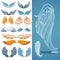 Vector set of decorative wings.