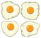 vector set of delicious fried eggs for breakfast