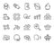 Vector set of Delivery notification, 360 degrees and Decreasing graph line icons set. Vector