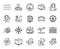 Vector set of Delivery service, Departure plane and Parking garage line icons set. Vector