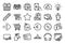 Vector set of Delivery timer, Next and Latte line icons set. Vector