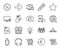 Vector set of Delivery timer, Next and Latte line icons set. Vector
