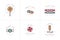Vector set design colorful templates logo and emblems - lollipops with sprinkles caramel candies. Different sweets icon