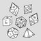 Vector set of dice for fantasy board games dnd rpg