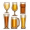 Vector set of different Beer glassware