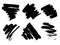 Vector set of different brushes. Black paintbrush lines