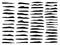 Vector set of different brushes. Black paintbrush lines