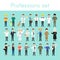 Vector set of different colorful man professions.