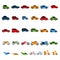 Vector Set Of Different Colorful Vehicles Isolated