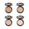 Vector Set of Different Face Cosmetic Makeup Powder in Black Round Plastic Case with Mirror Top View