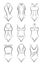 Vector set of different fashionable women swimsuits