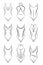 Vector set of different fashionable womenâ€™s swimsuits 