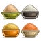 Vector set of different groats in bowls