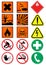 Vector set of different international signs.