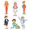 Vector Set of different professions. Kids profession