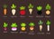 Vector set of different root vegetables