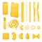 The vector set of different types of italian pasta