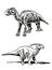 Vector set of dinosaurs on white background,graphical collection