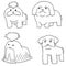 Vector set of dog, shih tzu