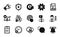 Vector set of Dollar exchange, Loan percent and Messenger icons simple set. Vector