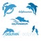 Vector set of dolphinarium design of logo